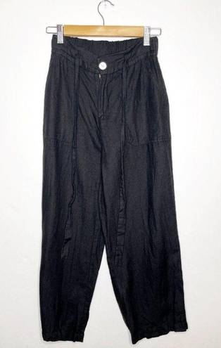 Nordstrom Fifteen Twenty High Waisted Drawstring Crop Wide Leg Pants Black Size XS