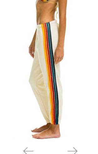 Aviator Nation vintage white 5 stripe sweatpants