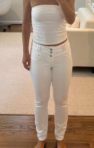 Bluespice White High-Waisted Skinny Jeans