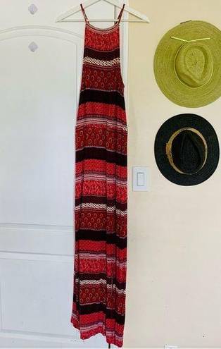 American Eagle Boho Festival Paisley Print Sundress High Neck Maxi Dress; Size M