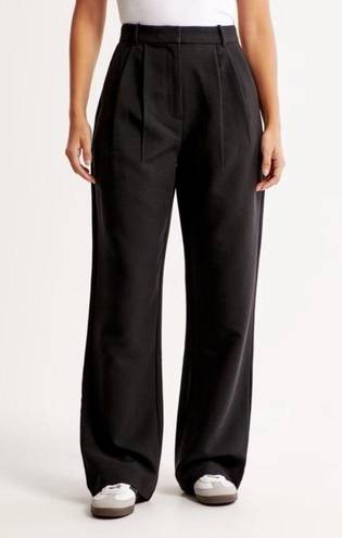 Abercrombie & Fitch  Curve Love Sloane Black Wide Leg Tailored Pants 28/ 6 Short