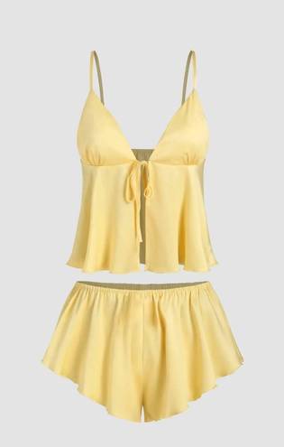 Cider knotted cami top & shorts lounge set