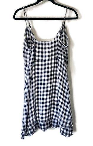 Rails  Black & White Gingham Plaid Front Tie Cutout Sleeveless Mini Dress Small