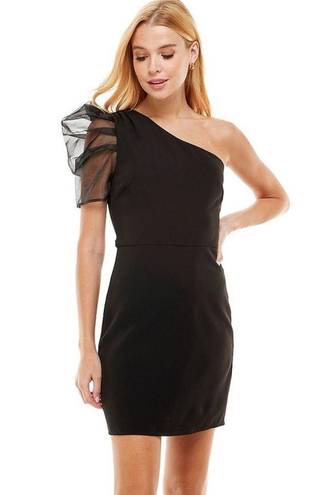 TCEC One Shoulder Black Mini Dress