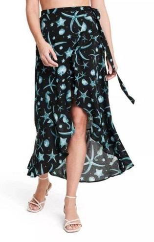 Agua Bendita  X TARGET Deep Sea Print wrap Skirt Size M NEW