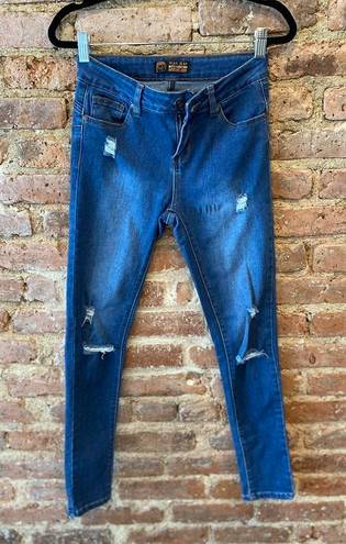 Wax Jean Butt I Love You Distressed Skinny Jeans Blue Size 2