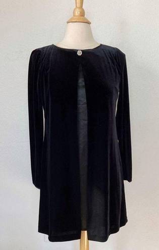 Rhapsody Vintage 90’s Black Velvet & Satin Long Sleeve Cocktail Dress