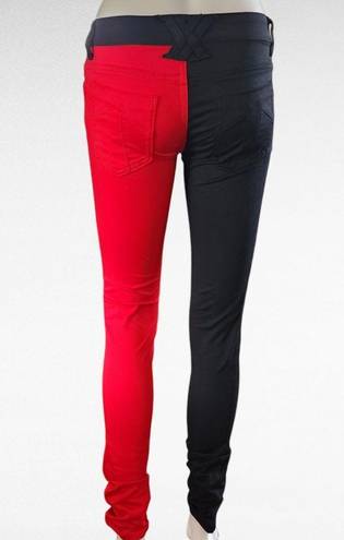 Tripp NYC  Black & Red Split Leg Skinny Jeans Size 1