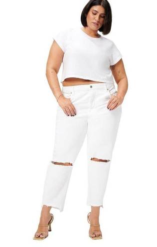 Good American  Good Girlfriend Jean Cutout Knee in White size 2/26