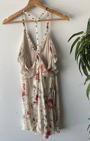 Haute Hippie  Dress Womens 4 Cream Floral Ruffle Tiered Summer Flowy Mini Fairy