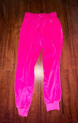 Victoria's Secret Hot Pink Velvet Sweat Pants