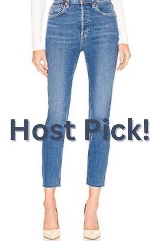 RE/DONE  90s High Rise Ankle Crop Jeans in French Blue ✨✨2X HP✨✨