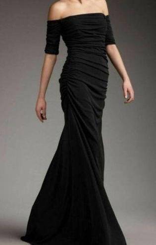 Badgley Mischka  Belle of the Ball Off The Shoulder Gown Black Dress Size 4