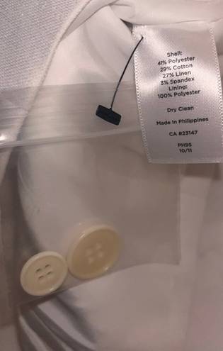 Talbots NWOT  White Suit Jacket