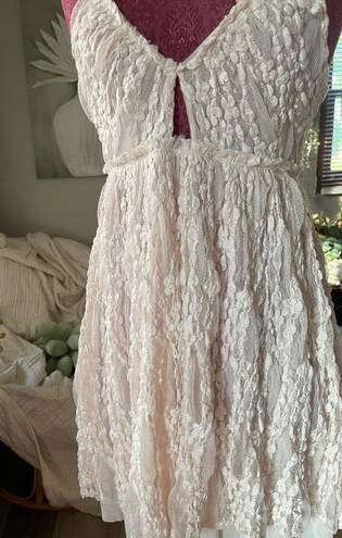 Free People Intimately BlushPink Nightgown Spaghetti Straps Crisscross Back