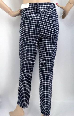 The Loft * "" BLUE PLAID MODERN SKINNY ANKLE CAREER CASUAL TROUSERS PANTS SZE: 14 NWT