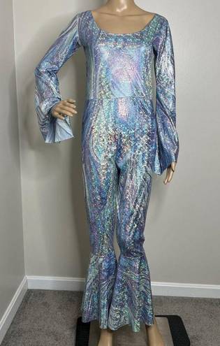 One Piece Iridescent Snakeskin 70s Disco  Jumpsuit Costume