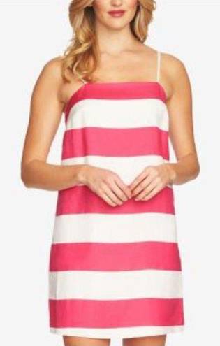 CeCe NWT  Striped Square Neck Sheath Dress Linen