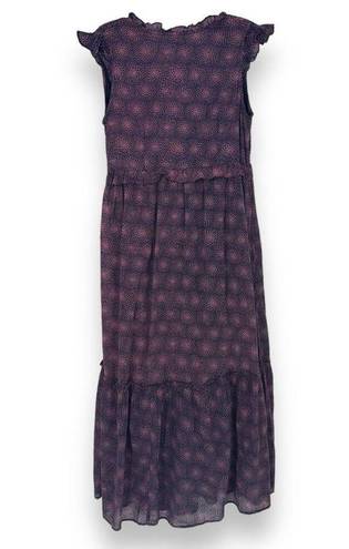 Petal Banjanan Constance  Power Blueprint Ruffle Purple Maxi Dress Size Large