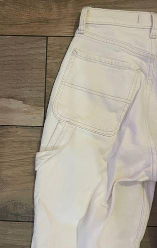 Abercrombie & Fitch 90s Straight Ultra High Rise White Cargo Pants