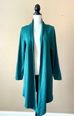 Dialogue  | Green Wool Blend Waterfall Duster Cardigan Sweater Sz S