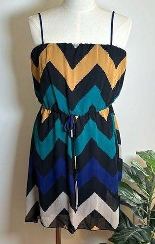 Alya  Multi Color Chevron Spaghetti Strap Lined  Women's Size Small NWT