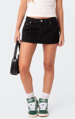 Edikted Spencer Low Rise Denim Micro Skirt