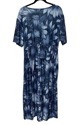 R&B Collection Women's Midi Dress 2X Floral V