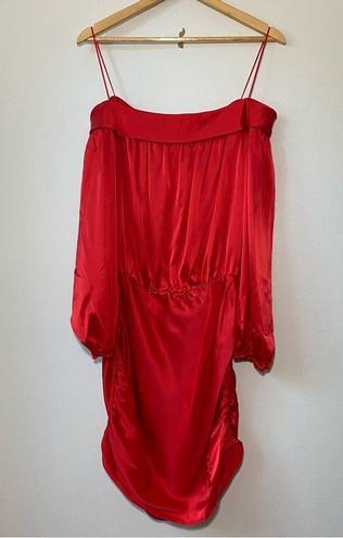 Amanda Uprichard  Silk Minikleid Avra Red Ruched Mini Dress