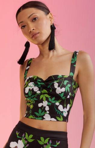 Cynthia Rowley Devi Bonded Tank - Green/White Floral