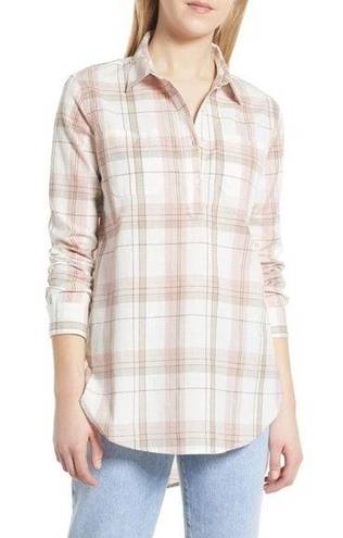 Caslon Plaid Long Sleeve Cotton Shirt