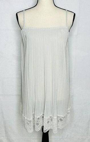 Victoria's Secret  Angels Sz S/M Gray Sheer Babydoll Pleated Chiffon Nightie