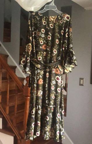 Umgee Pretty Floral  Wrap Dress Sz L