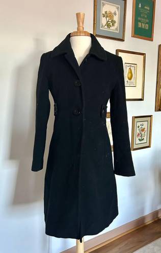 Nine West Vintage  Black Wool Peacoat