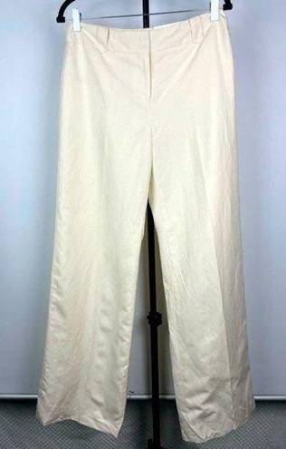 Loft Ann Taylor  Cream Silk Linen Laura Wide Leg Trouser Pants