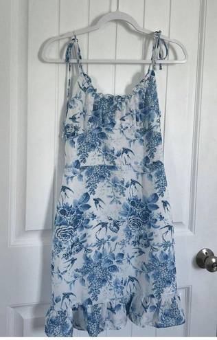 Blue floral mini dress | L Size L