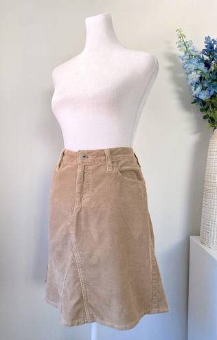 AG Adriano Goldschmied  Mid-Box Tan Corduroy Skirt