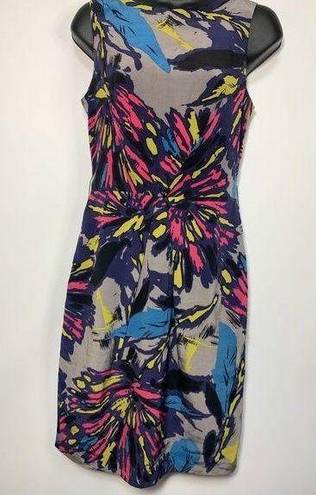 Trina Turk  Women's Abstract Floral Silk Lined Sleeveless Dress Multicolor Small