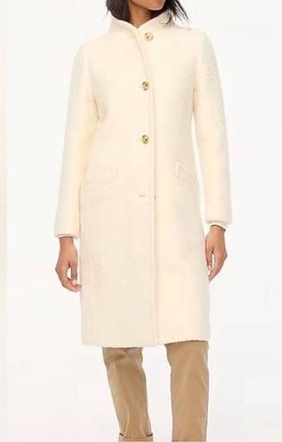 J.Crew  NWT Textured Wool Blend Coat in Ivory Size 8