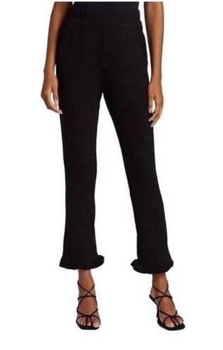 n:philanthropy N philanthropy Womens Medium Talker Pants Black Ribbed Cropped Ruffle Hem NWT