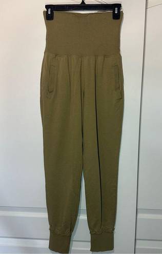 Young Fabulous and Broke  Groove Jogger Pants Khaki Green High Waist Lounge Pants S