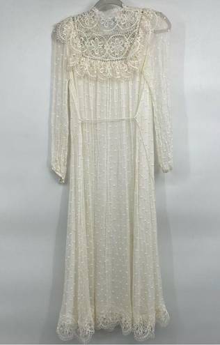 Zimmermann Zimmerman Ivory Lace Swiss Dot Long Sleeve Midi Dress