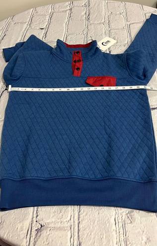 Zyia Blue Quilted Snap Pocket  Sweatshirt Sz XS.