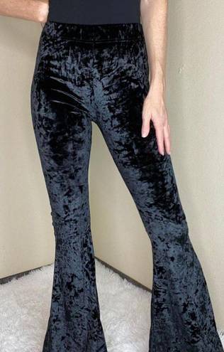 Daisy Del Sol Black Velvet High Rise Flare Bell Bottom Pants