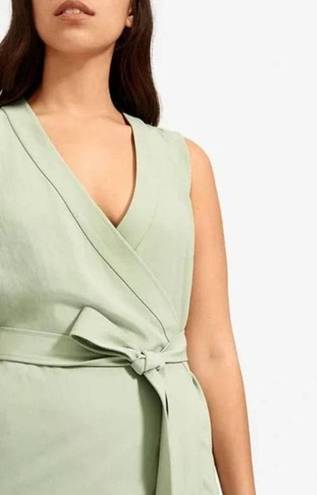 Everlane  Japanese GoWeave Sleeveless Wrap Dress in Mint Green 4 NWT