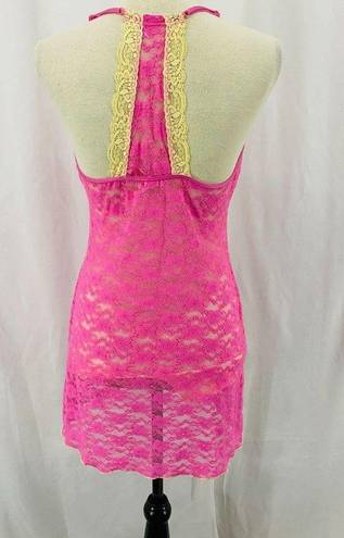 Cosmopolitan  Sexy Lingerie Chemise Bubble Gum Pink Lace Small