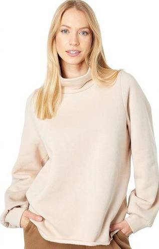 Madewell  MWL Betterterry Relaxed Turtleneck Sweater in Taupe Tan Cream Size XL