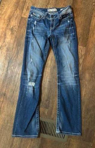 BKE Payton Bootcut Distressed Jeans, size 27L