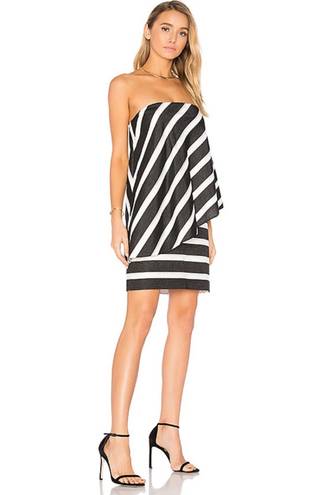 Halston Heritage NWT Strapless Tiered Stripe Dress