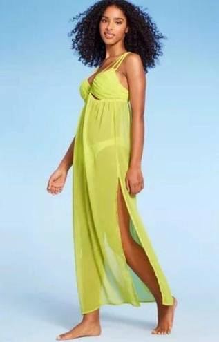 Shade & Shore Women's Cut Out Cover Up Maxi Dress - ™ Bright Yellow NWT M